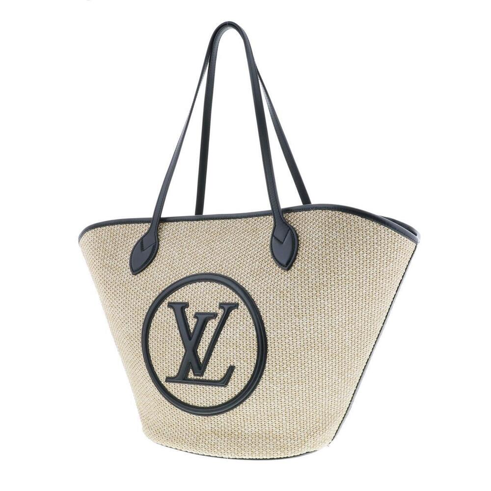 LOUIS VUITTON Saint Jacques knitted raffia bag tote basket White - Picture 2 of 6